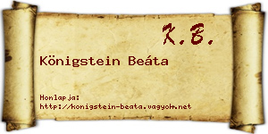Königstein Beáta névjegykártya