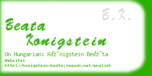 beata konigstein business card